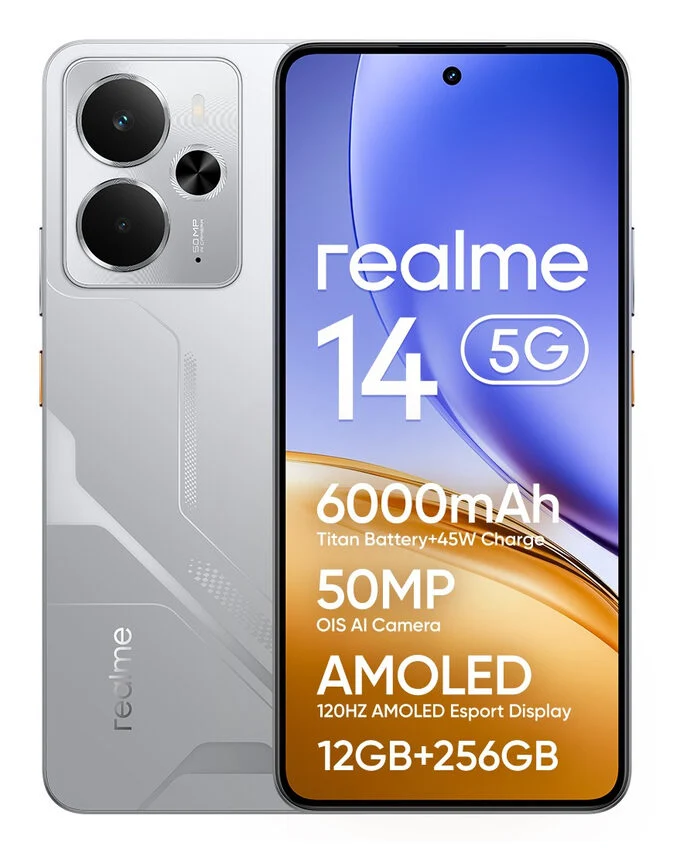 realme 14 16,9 cm (6.67") Android 15 5G 12 GB 256 GB 6000 mAh Argento