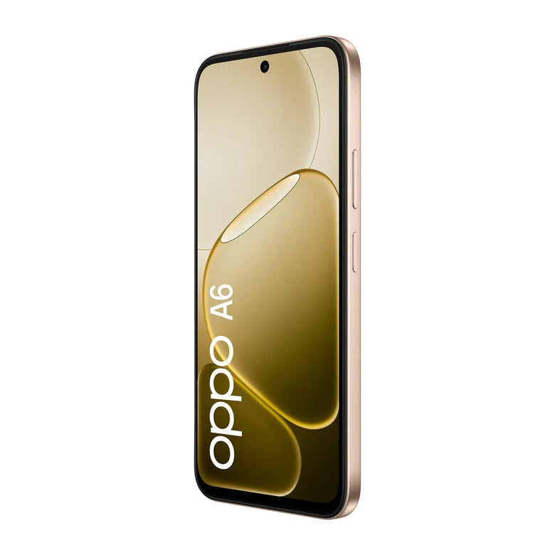 OPPO A6 AI Smartphone, doppia fotocamera 50MP+2, Selfie 8MP, Display 6.75” 120HZ IPS HD+, 6550mAh, RAM 6GB(Esp2GB/4GB/6GB)+ROM 256GB [Versione Italia], Aurora Gold