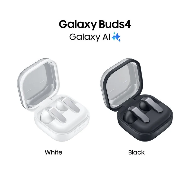 Samsung Galaxy Buds4, Black, Corpo in metallo, Altoparlante a 1 via, equalizzatore adattivo, Chiamate cristalline, Audio a 360°, ANC, Controllo adattivo del rumore Connessione senza interruz