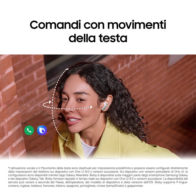 Samsung Galaxy Buds4, Black, Corpo in metallo, Altoparlante a 1 via, equalizzatore adattivo, Chiamate cristalline, Audio a 360°, ANC, Controllo adattivo del rumore Connessione senza interruz