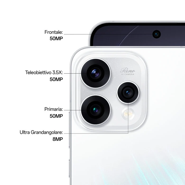 OPPO Reno15 5G Smartphone Aurora White Box