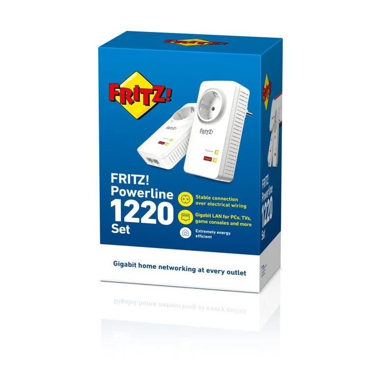 FRITZ!Powerline 1220E 1200 Mbit/s Collegamento ethernet LAN Bianco 2 pz