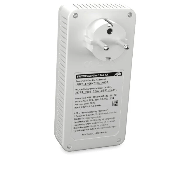 FRITZ!Powerline 1240 AX WLAN Set 1200 Mbit/s Collegamento ethernet LAN Wi-Fi Bianco 2 pz