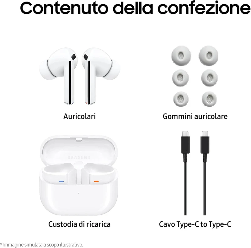 Samsung Galaxy Buds3 Pro Auricolari in-ear True Wireless Cuffie ergonomiche con luce LED Cancellazione attiva del rumore