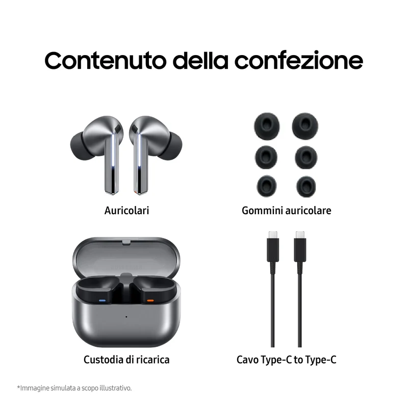 Samsung Galaxy Buds3 Pro Auricolari In-Ear True Wireless Silver