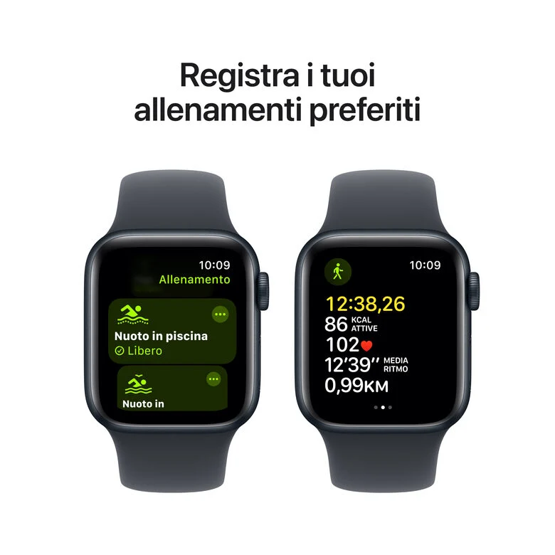 Apple Watch SE GPS + Cellular 40mm Cassa Alluminio Mezzanotte con Mezzanotte Sport Band - M/L