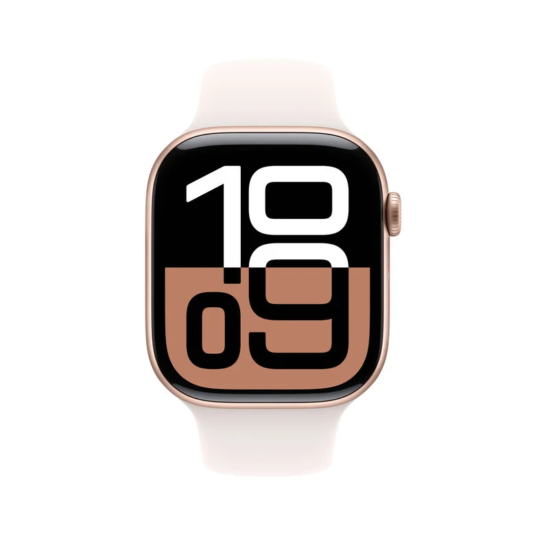 APPLE Watch Series 10 GPS 46mm in alluminio color oro rosa con cinturino Sport rosa fard - S/M
