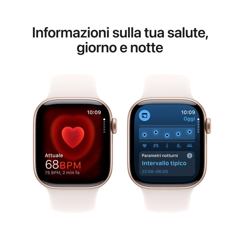 Apple Watch Series 10 Serie 10 GPS 42mm Cassa in Alluminio color Oro Rosa con Light Blush Sport Band - M/L