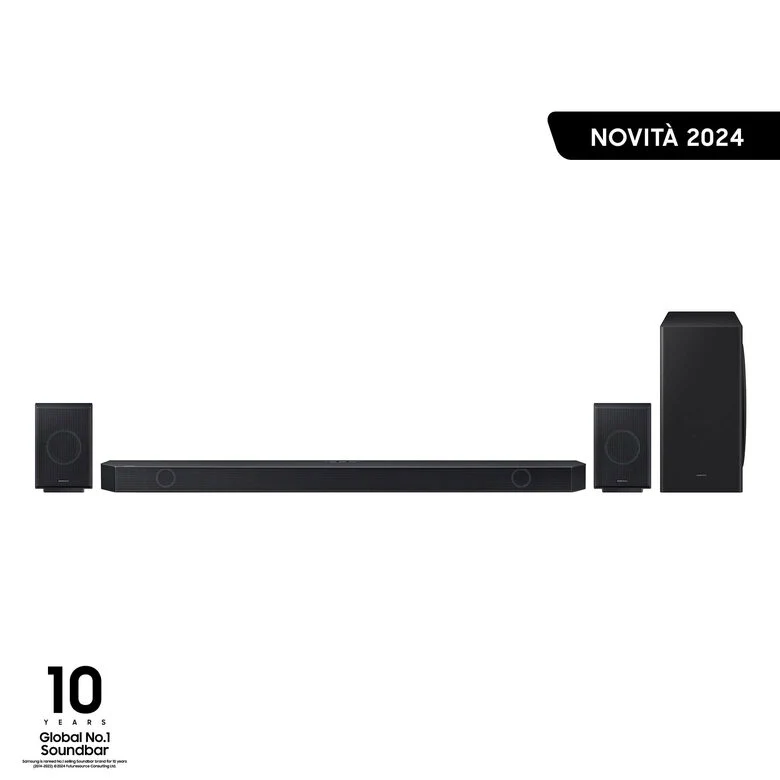 Samsung Soundbar HW-Q930D/ZF Serie Q, 17 Speaker, Wireless Dolby Atmos, Audio a 9.1.4 Canali, Q-Simphony, Alexa integrato e compatibile con Google Assistant, Titan Black