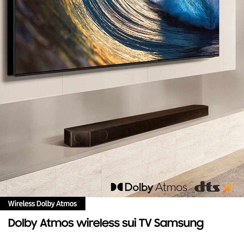 Samsung Soundbar HW-Q990D/ZF Serie Q, 22 Speaker, Wireless Dolby Atmos, Audio a 11.1.4 Canali, Q-Simphony, Alexa integrato e compatibile con Google Assistant, Graphite Black