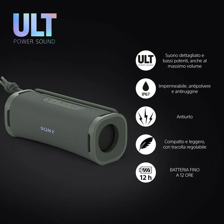 Sony ULT FIELD 1 Speaker portatile wireless Bluetooth con Ult Power Sound