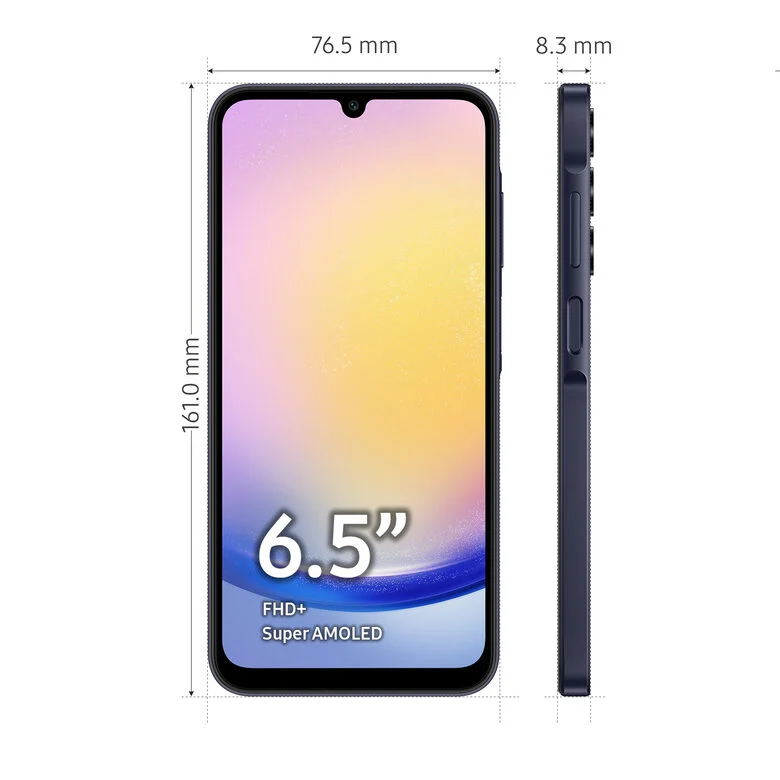 Samsung Galaxy A25 5G Display sAMOLED 6.5" FHD+, Android 14, 8GB RAM, 256GB, Batteria 5.000 mAh, Memoria espandibile fino a 1TB, Blue Black