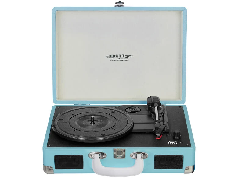 Trevi TT 1015 - lettore giradischi 33/45/78 giri, 2 altoparlanti stereo incorporati 3Wx2, Auto Stop, Presa cuffie, uscita RCA