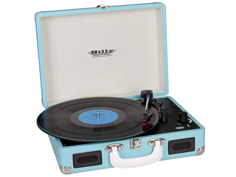 Trevi TT 1015 - lettore giradischi 33/45/78 giri, 2 altoparlanti stereo incorporati 3Wx2, Auto Stop, Presa cuffie, uscita RCA