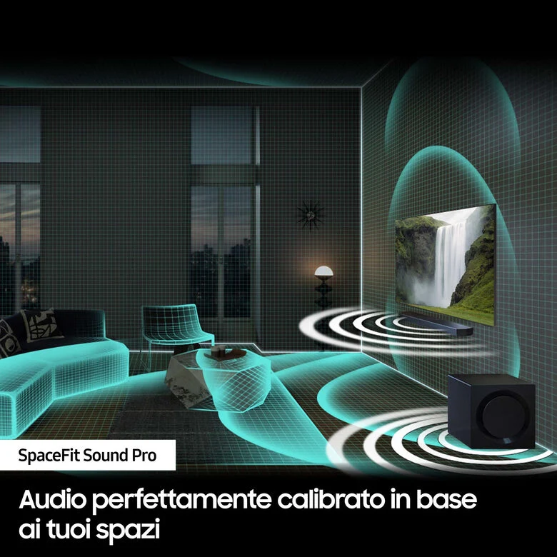 Samsung Soundbar HW-Q990D/ZF Serie Q, 22 Speaker, Wireless Dolby Atmos, Audio a 11.1.4 Canali, Q-Simphony, Alexa integrato e compatibile con Google Assistant, Graphite Black