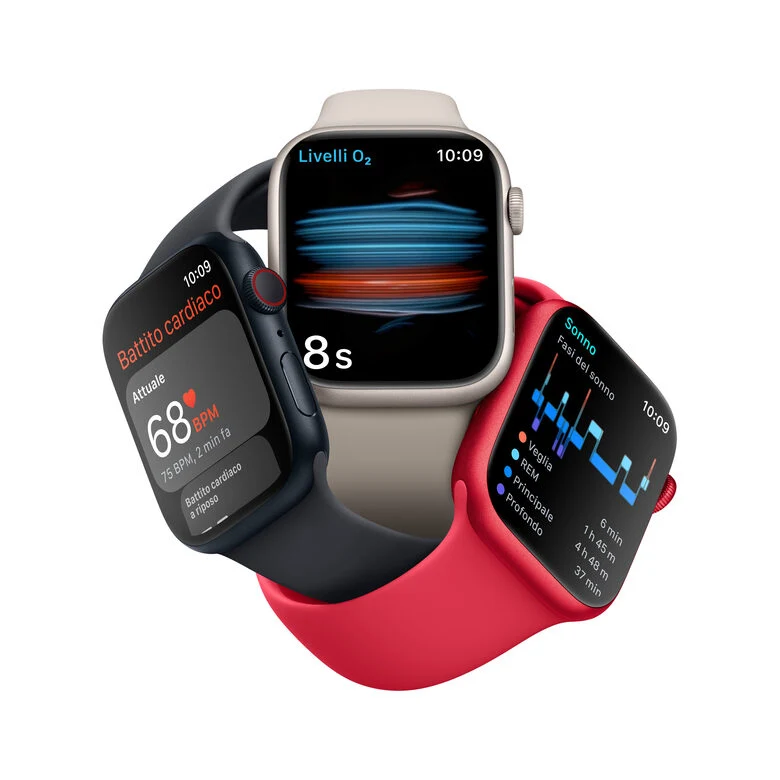 Apple Watch Series 8 GPS + Cellular 45mm Cassa in Alluminio color Galassia con Cinturino Sport Band Galassia - Regular