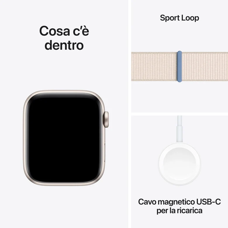 Apple Watch SE GPS + Cellular Cassa 44mm in Alluminio Galassia con Cinturino Sport Loop Galassia
