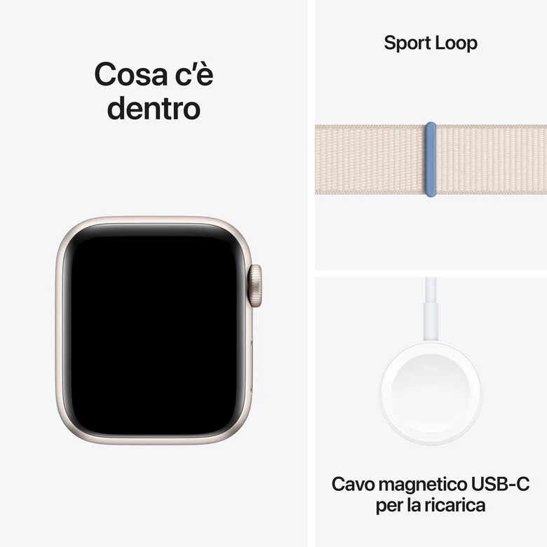 Apple Watch SE GPS + Cellular Cassa 40mm in Alluminio Galassia con Cinturino Sport Loop Galassia
