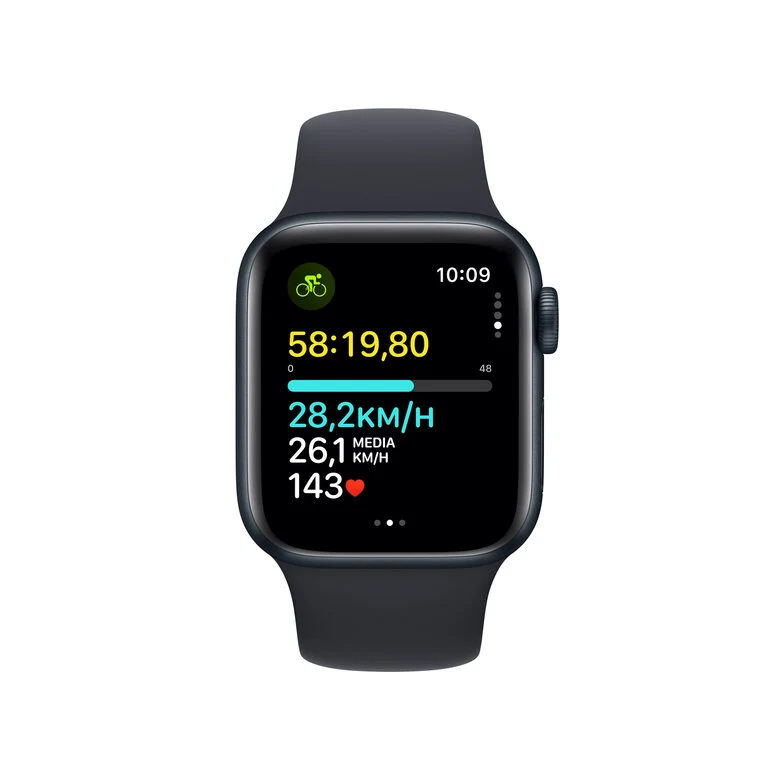 Apple Watch SE GPS + Cellular Cassa 40mm in Alluminio Mezzanotte con Cinturino Sport Mezzanotte - S/M