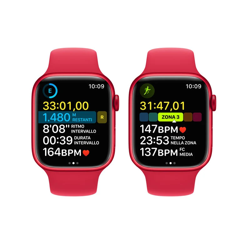 Apple Watch Series 8 GPS 45mm Cassa in Alluminio color (PRODUCT)RED con Cinturino Sport Band (PRODUCT)RED - Regular