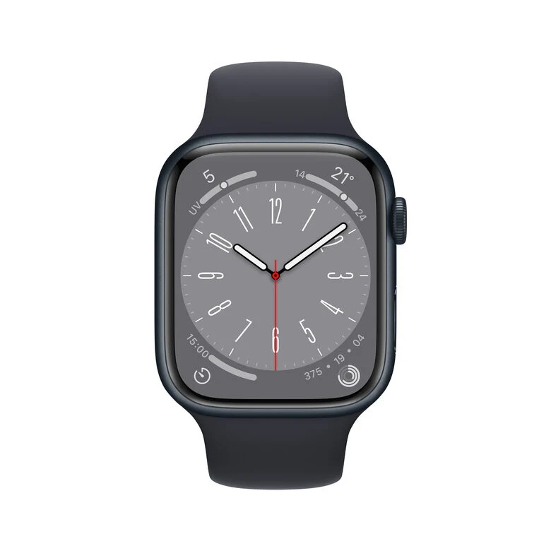 Apple Watch Series 8 GPS 45mm Cassa in Alluminio color Mezzanotte con Cinturino Sport Band Mezzanotte - Regular