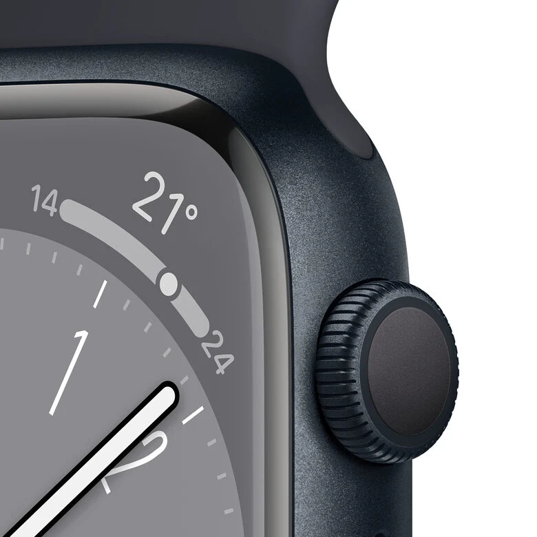 Apple Watch Series 8 GPS 45mm Cassa in Alluminio color Mezzanotte con Cinturino Sport Band Mezzanotte - Regular