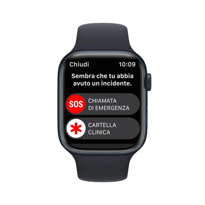 Apple Watch Series 8 GPS 45mm Cassa in Alluminio color Mezzanotte con Cinturino Sport Band Mezzanotte - Regular