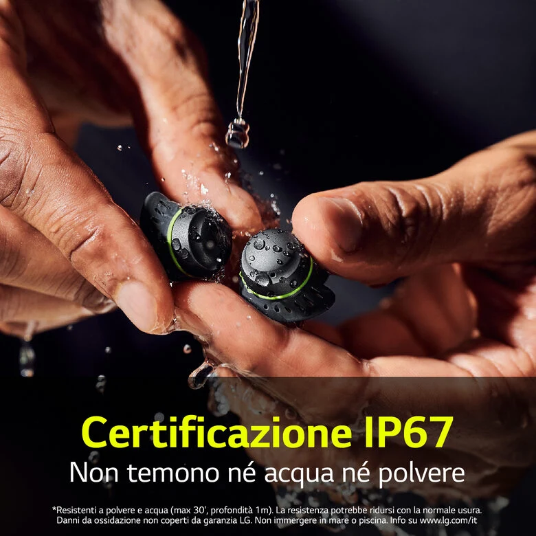 LG TONE Free TF8 Cuffie Bluetooth per lo sport, IP67, Plug & Wireless