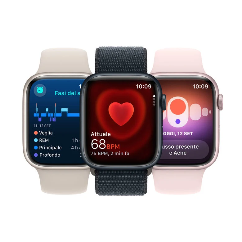 Apple Watch Series 9 GPS + Cellular Cassa 41mm in Alluminio Mezzanotte con Cinturino Sport Mezzanotte - S/M