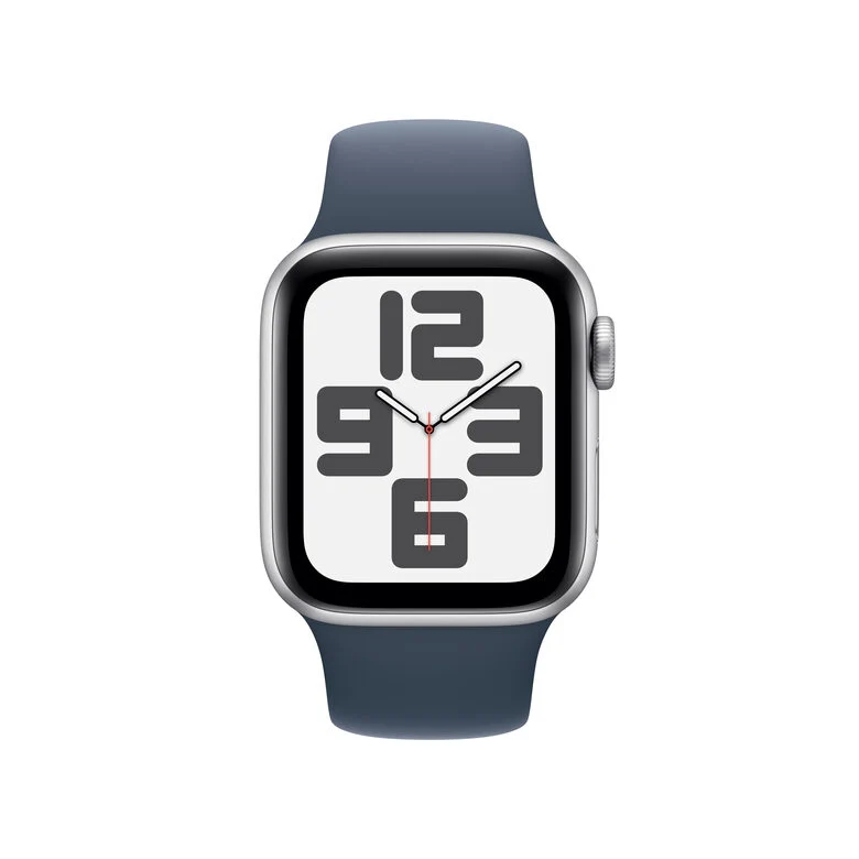 Apple Watch SE GPS Cassa 40mm in Alluminio Argento con Cinturino Sport Blu Tempesta - S/M