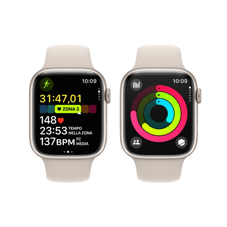 Apple Watch Series 9 GPS + Cellular Cassa 45mm in Alluminio Galassia con Cinturino Sport Galassia - M/L