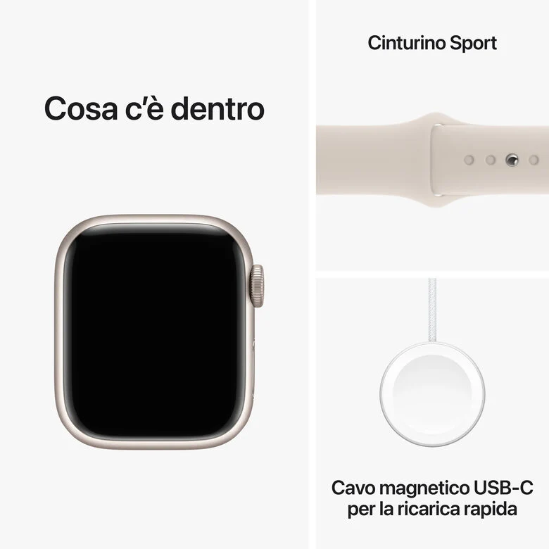 Apple Watch Series 9 GPS + Cellular Cassa 41mm in Alluminio Galassia con Cinturino Sport Galassia - S/M