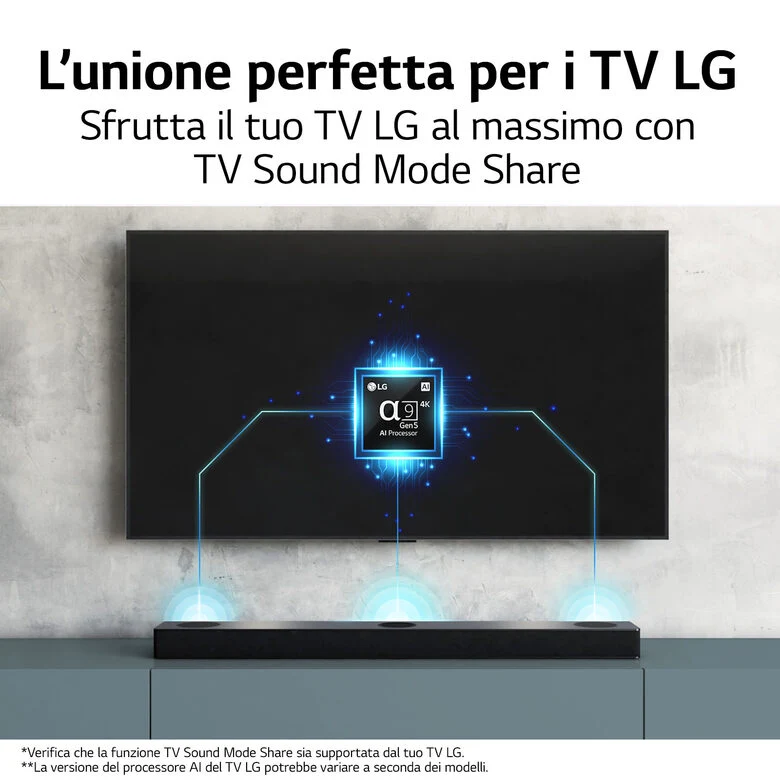 LG Soundbar S80QY 480W 3.1.3 canali, Meridian, Dolby Atmos