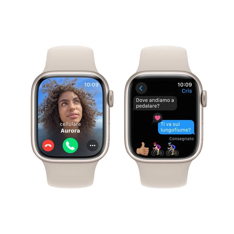 Apple Watch Series 9 GPS Cassa 41mm in Alluminio Galassia con Cinturino Sport Galassia - S/M