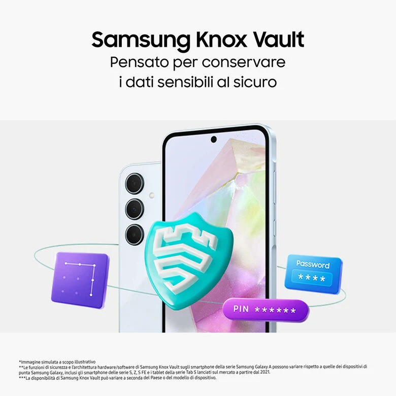 Samsung Galaxy A35 5G Display FHD+ Super AMOLED 6.6”, Android 14, 8GB RAM, 256GB, Dual SIM, Batteria 5.000 mAh, Awesome Iceblue