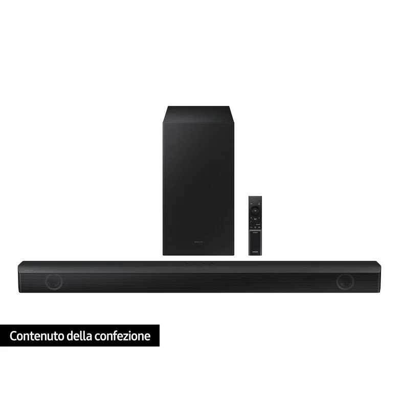 Samsung Soundbar HW-B550/ZF con subwoofer 2.1 canali 410W, audio 3D, suono ottimizzato, bassi profondi, gaming mode
