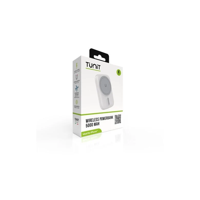 TUNIT TTMGPB50 batteria portatile 5000 mAh Carica wireless Bianco