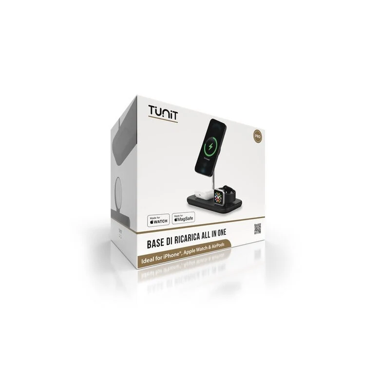 TUNIT TTMGSF31 Caricabatterie per dispositivi mobili Auricolare, Smartphone, Orologio intelligente Nero, Argento AC Carica wireless Interno