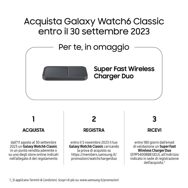 Samsung Galaxy Watch6 Classic Smartwatch Fitness Tracker Ghiera Interattiva in Acciao Inox 47mm Silver