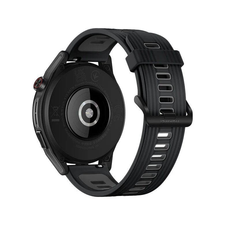 Huawei WATCH GT Runner-B19S,Black Durable Polymer Fiber Case,Black Soft Silicone Strap