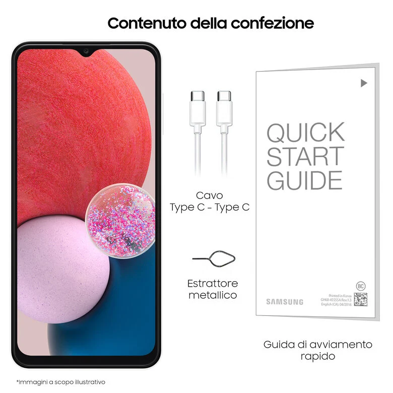 Samsung Galaxy A13 16,8 cm (6.6") Doppia SIM Android 12 4G USB tipo-C 4 GB 64 GB 5000 mAh Bianco