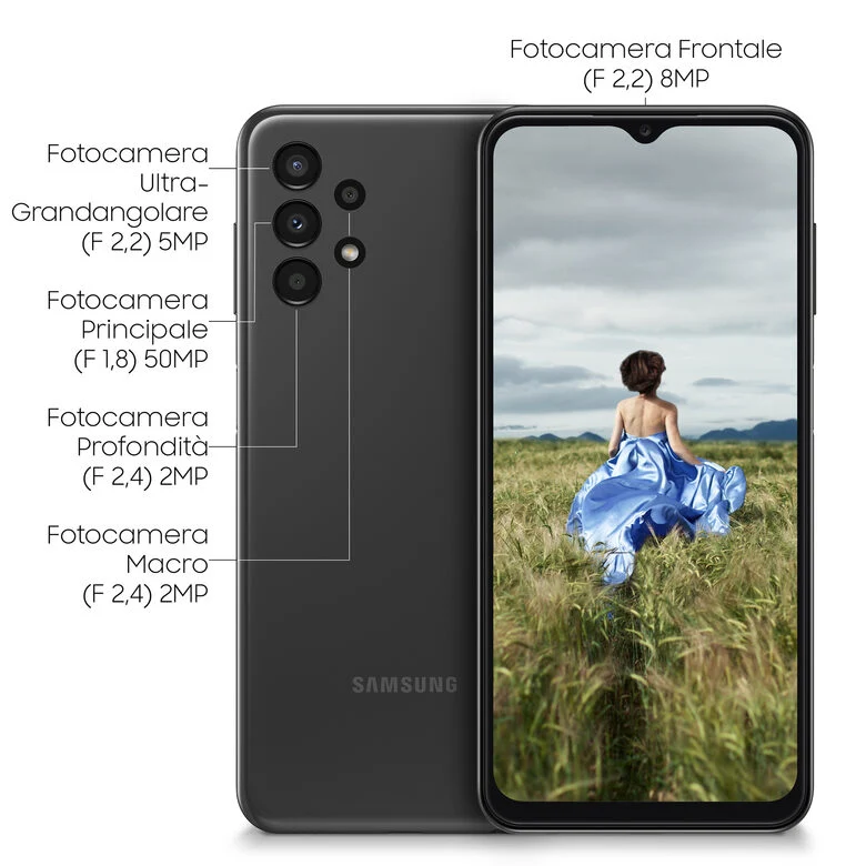 Samsung Galaxy A13 16,8 cm (6.6") Doppia SIM Android 12 4G USB tipo-C 4 GB 128 GB 5000 mAh Nero