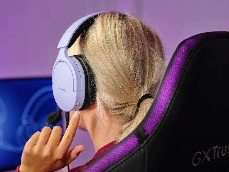 Trust GXT 489P FAYZO Auricolare Cablato A Padiglione Giocare Nero, Viola