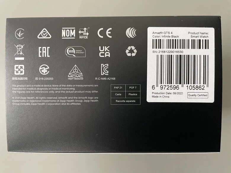 Amazfit GTS 4 4,45 cm (1.75") AMOLED 43 mm Rosa GPS (satellitare)