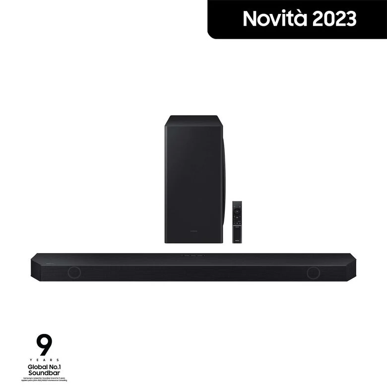 Samsung Soundbar HW-Q800C/ZF Serie Q, 11 speaker, Wireless Dolby Atmos, Audio a 5.1.2 canali, Q-Simphony, Compatibile con Alexa e Google Assistant, Black