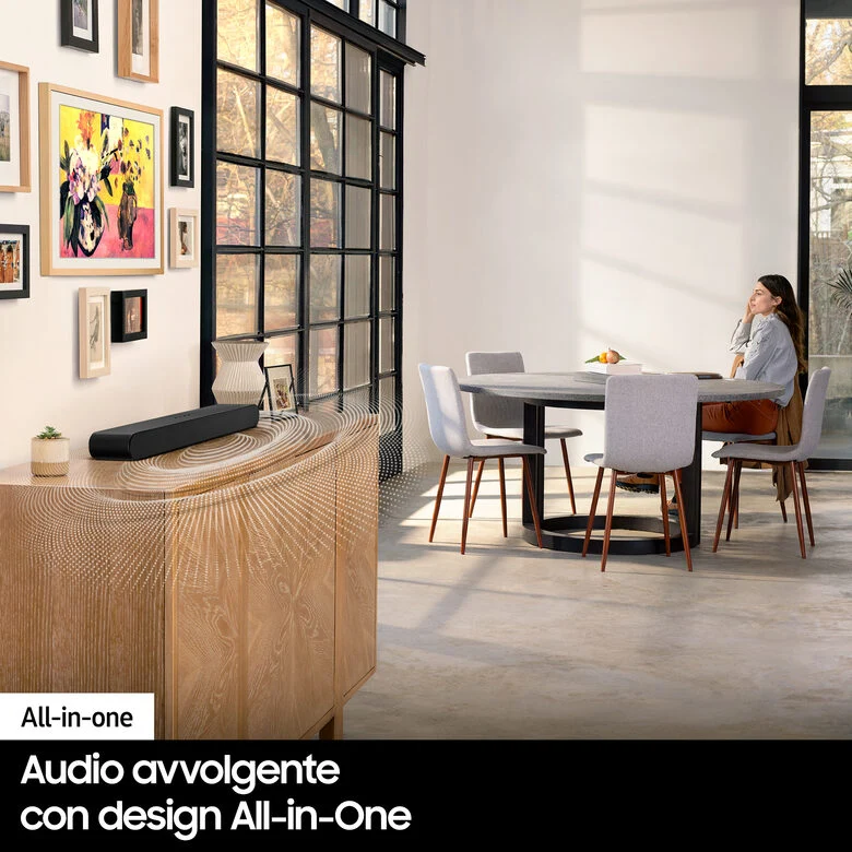 Samsung Soundbar HW-S60B/ZF 5 canali 200W, audio 3D wireless ottimizzato, suono bilanciato e uniforme, music mode