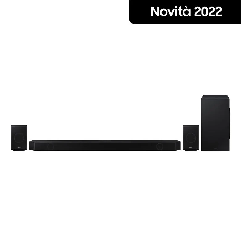 Samsung Soundbar HW-Q990B/ZF con subwoofer e speaker 11.1.4 canali 656W, audio 3D wireless ottimizzato, effetto cinema surround
