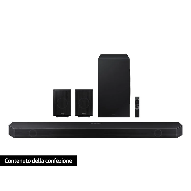 Samsung Soundbar HW-Q990B/ZF con subwoofer e speaker 11.1.4 canali 656W, audio 3D wireless ottimizzato, effetto cinema surround