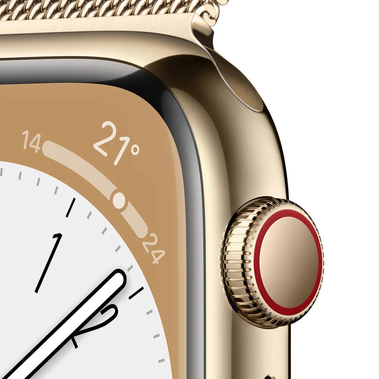 Apple Watch Series 8 GPS + Cellular 41mm Cassa in Acciaio Inossidabile color Oro with con Cinturino Loop Milanese