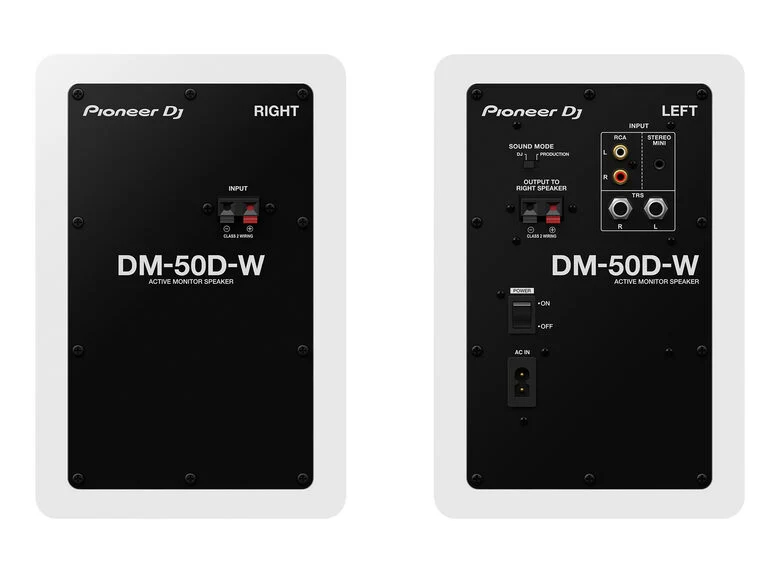 Pioneer DJ DM-50D 2-vie Bianco Cablato 50 W